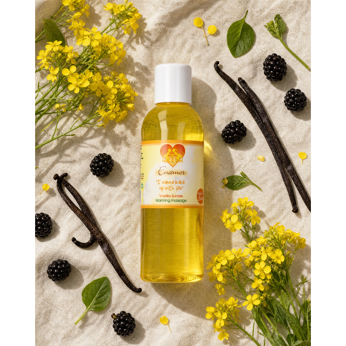 Ulei de masaj si Gel Lubrifiant, Nature Body, cu incalzire Enamore Vanilla Sunrise, 100 ml